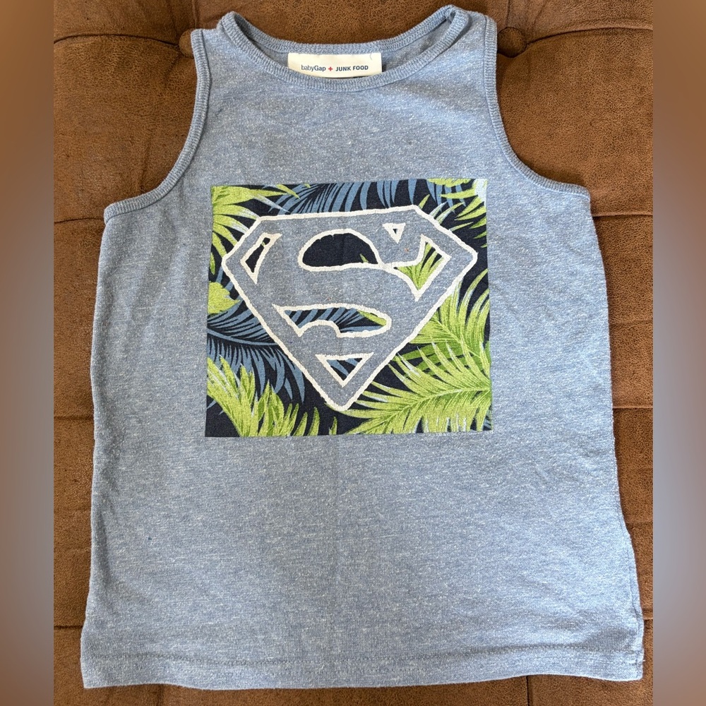 GAP Kids Superman Tank Top - Gray and Green